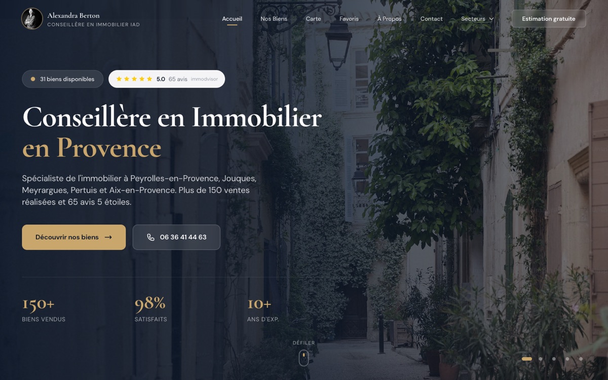 Aperçu du site Alexandra Berton sur ordinateur